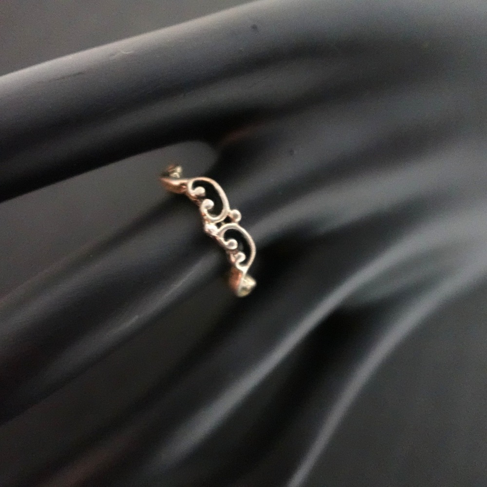 Silver Tone Filigree Swirl and Scroll Ring Size 6.5 Vintage Style Jewelry
